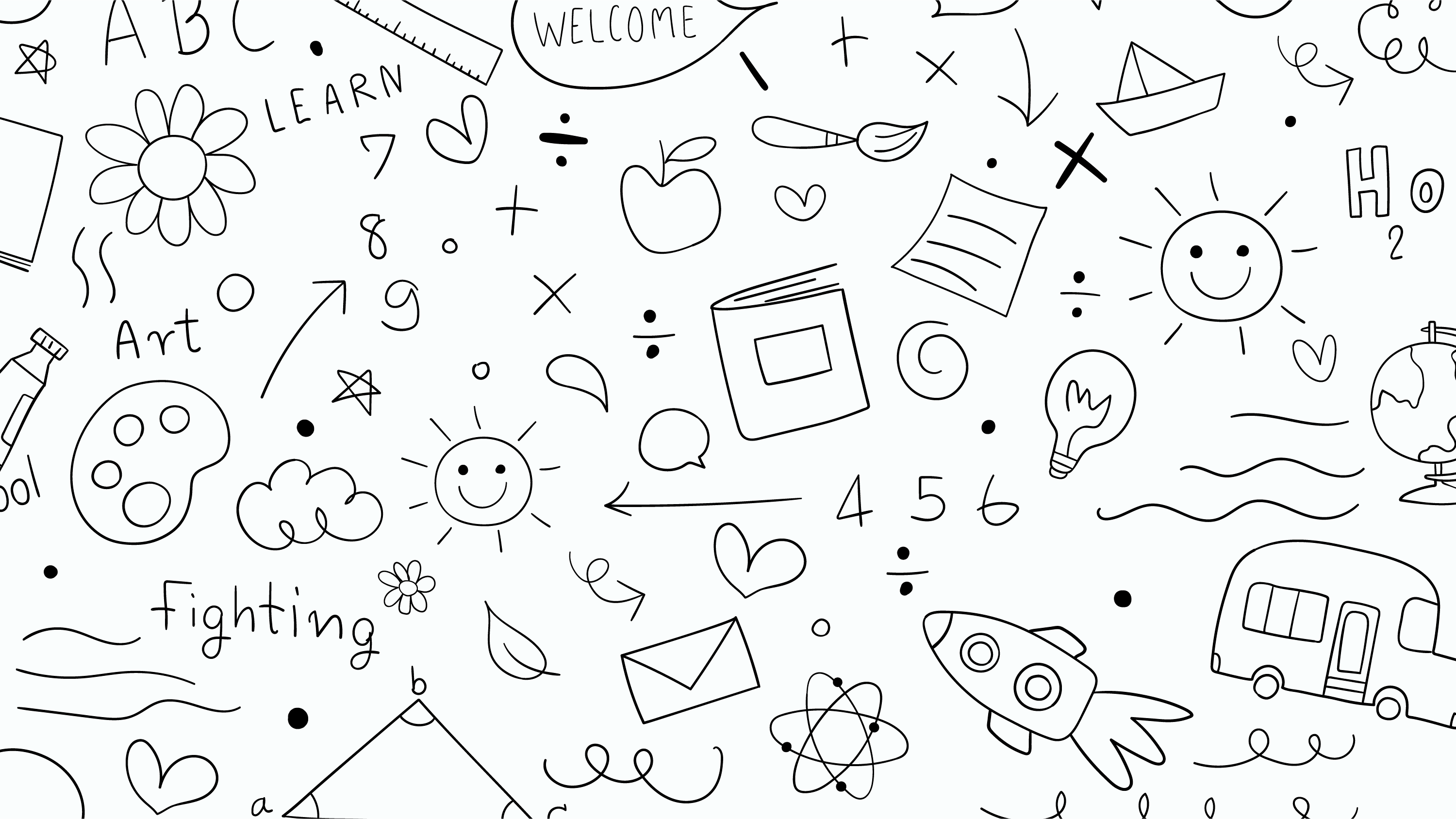 Doodle icon school background